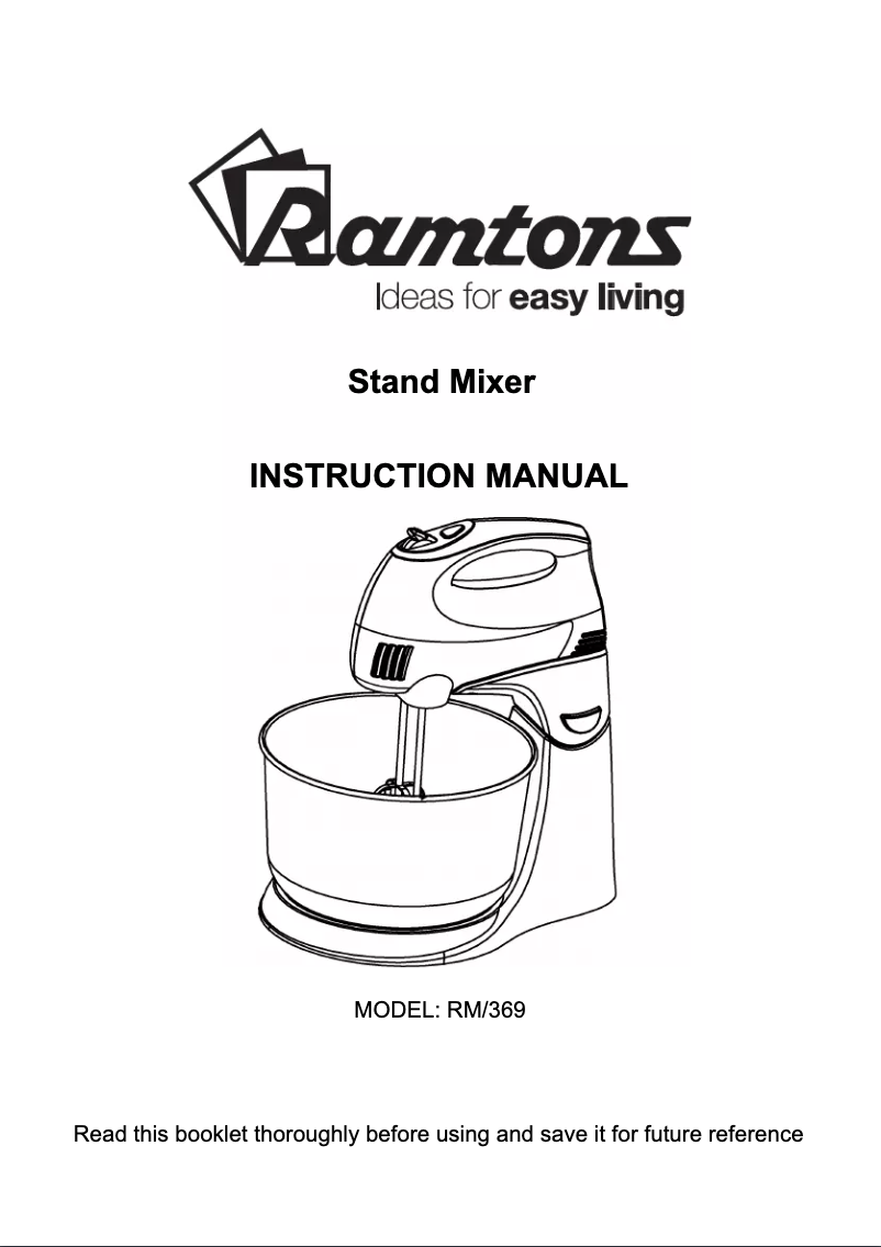 Image de la première page du manuel de l'appareil RM/369