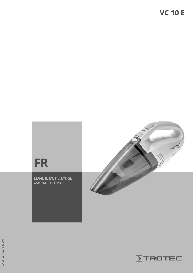 Page n°1 - Manuel utilisateur Trotec VC 10 E