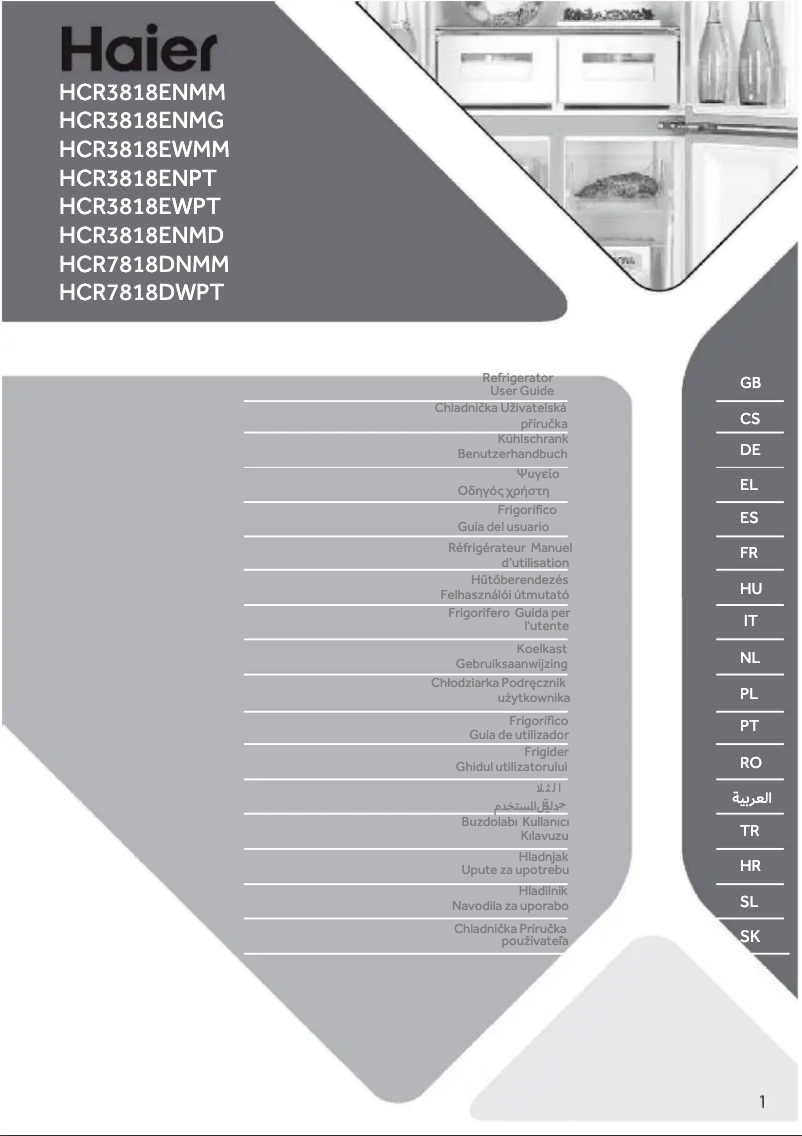 Page 1 de la notice Label énergétique Haier HCR3818ENMM