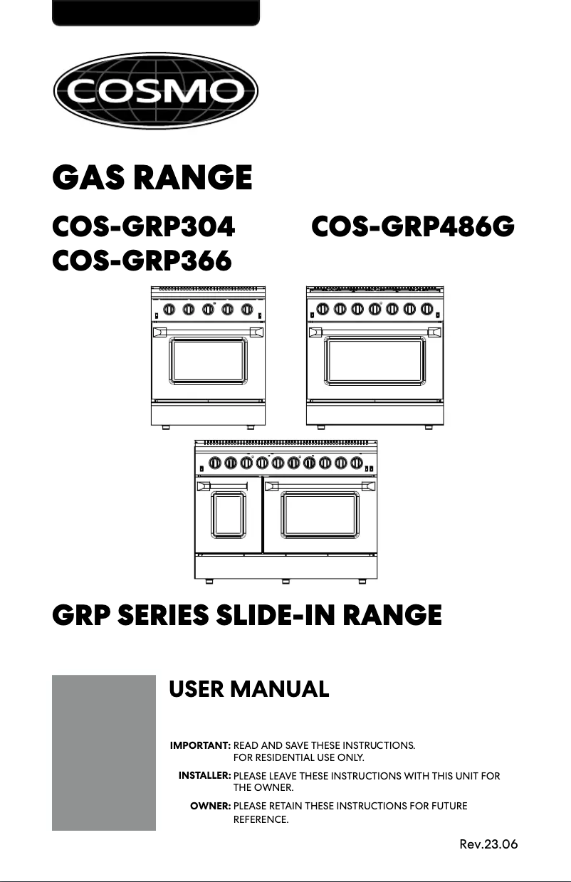 Página 1 del manual Manual de usuario Cosmo COS-GRP366