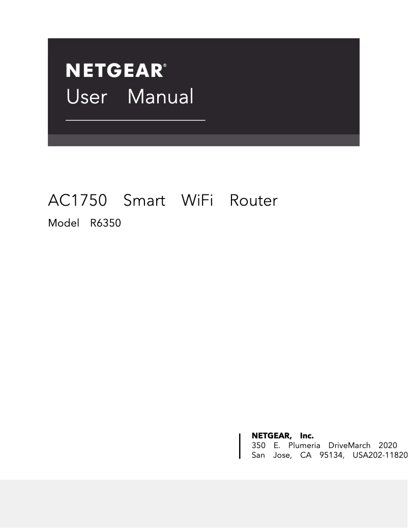 Page n°1 - Manuel utilisateur Netgear AC1750