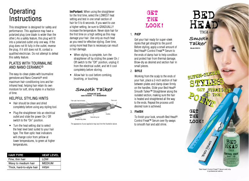 Page 1 de la notice Manuel utilisateur Helen of Troy BH213