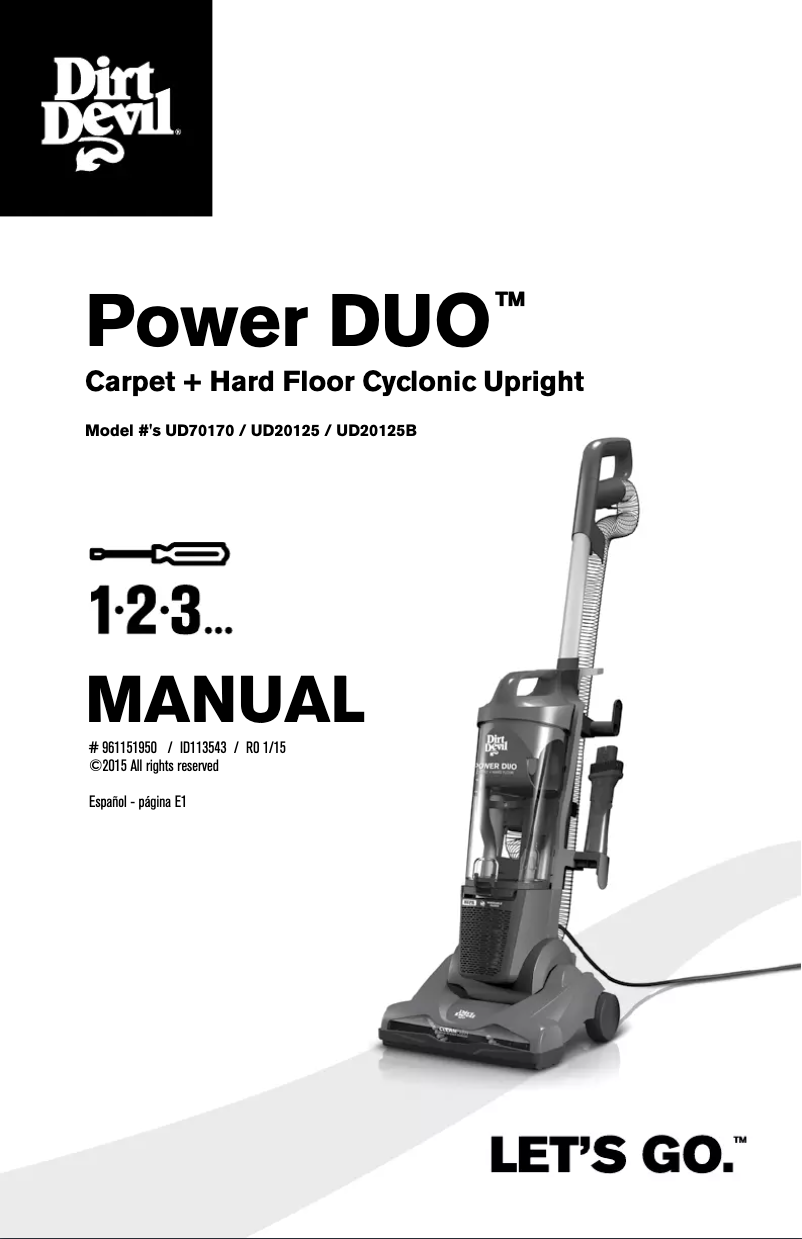 Página 1 del manual Manual de usuario Dirt Devil Power Duo