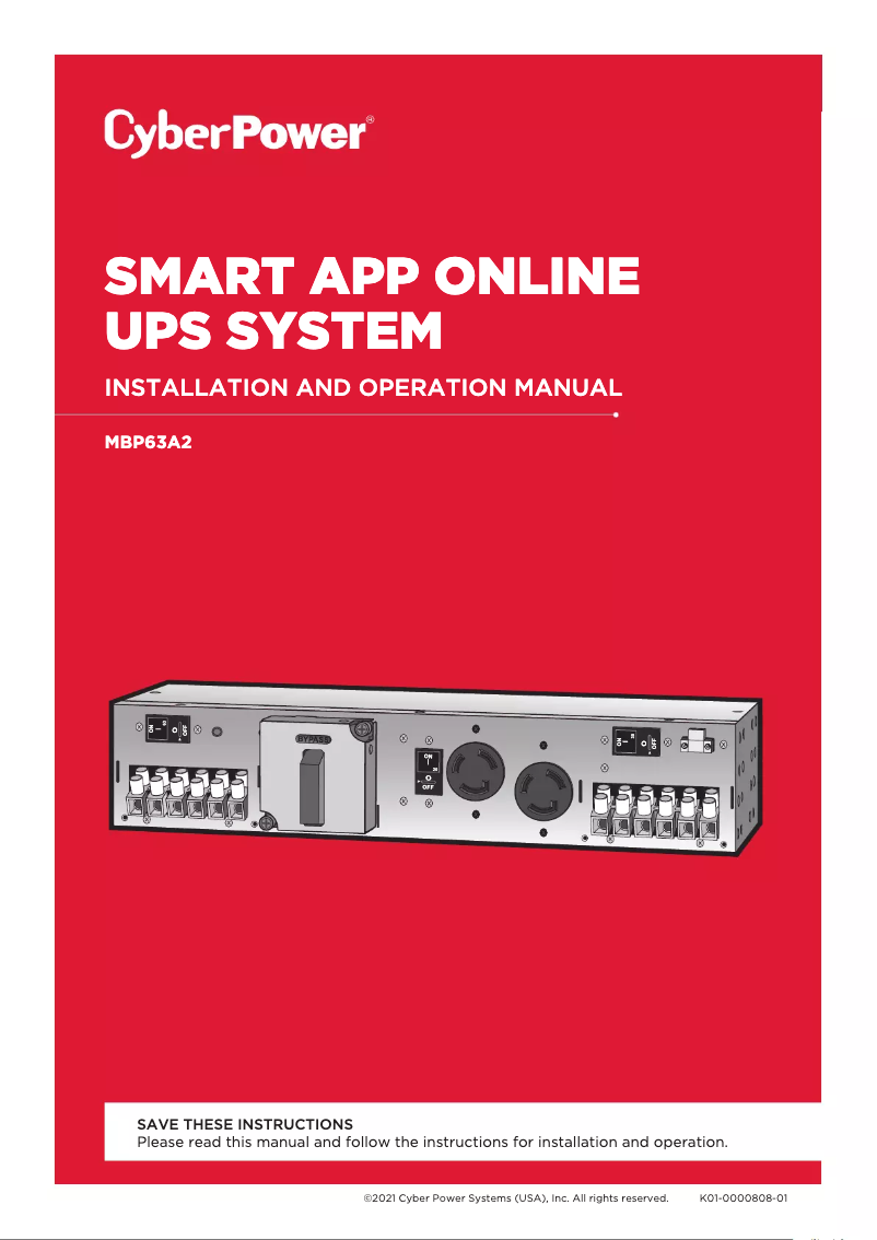 Page n°1 - Manuel utilisateur CyberPower MBP63A2
