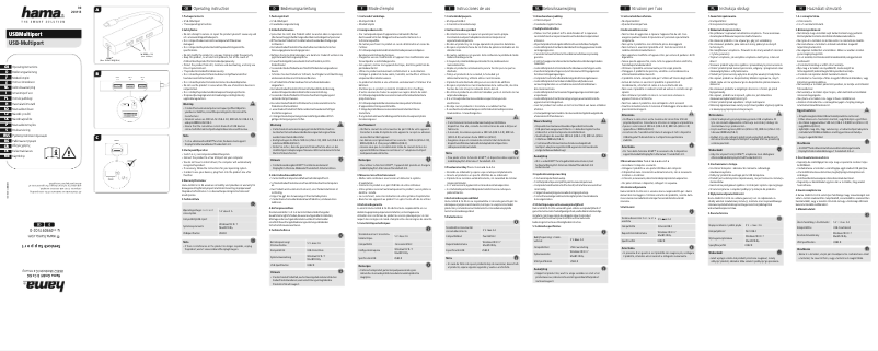 Page n°1 - Manuel utilisateur Hama 00200113