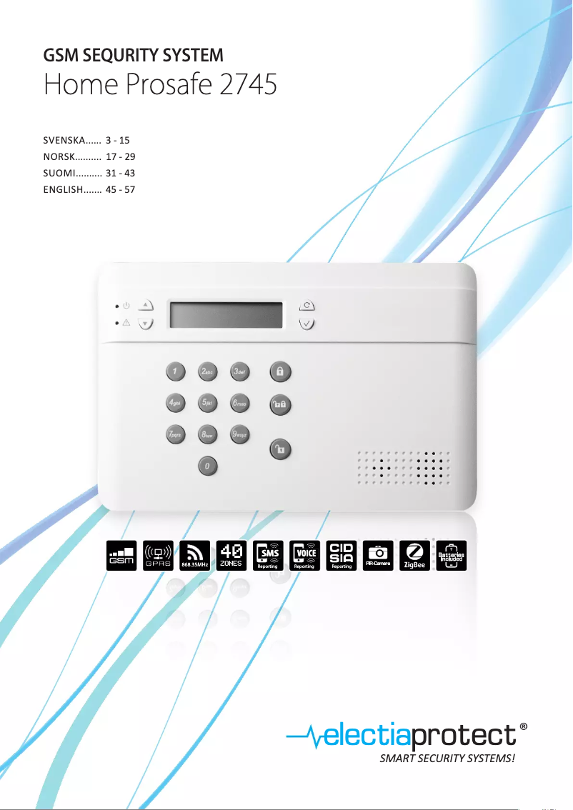 Page 1 de la notice Manuel utilisateur Electia Home Prosafe 2745