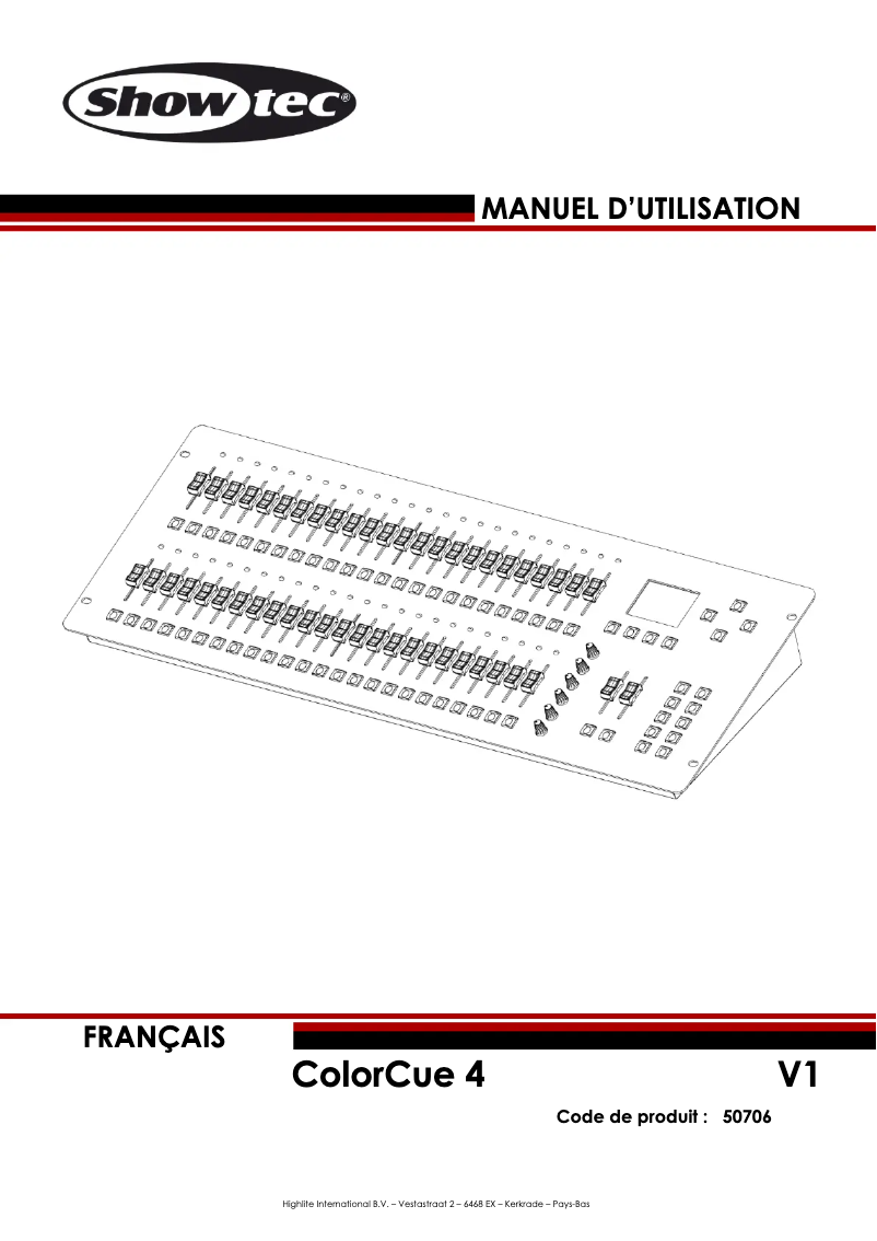Page 1 de la notice Manuel utilisateur Showtec ColorCue 4