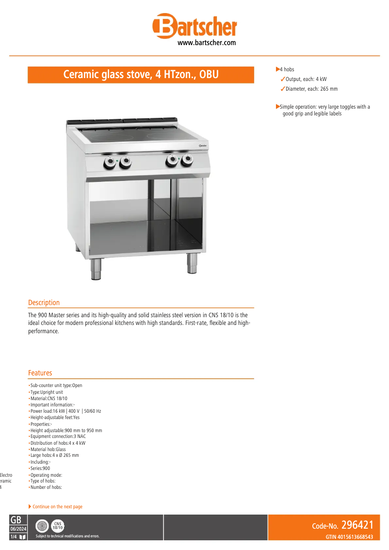 Image de la première page du manuel de l'appareil 296421