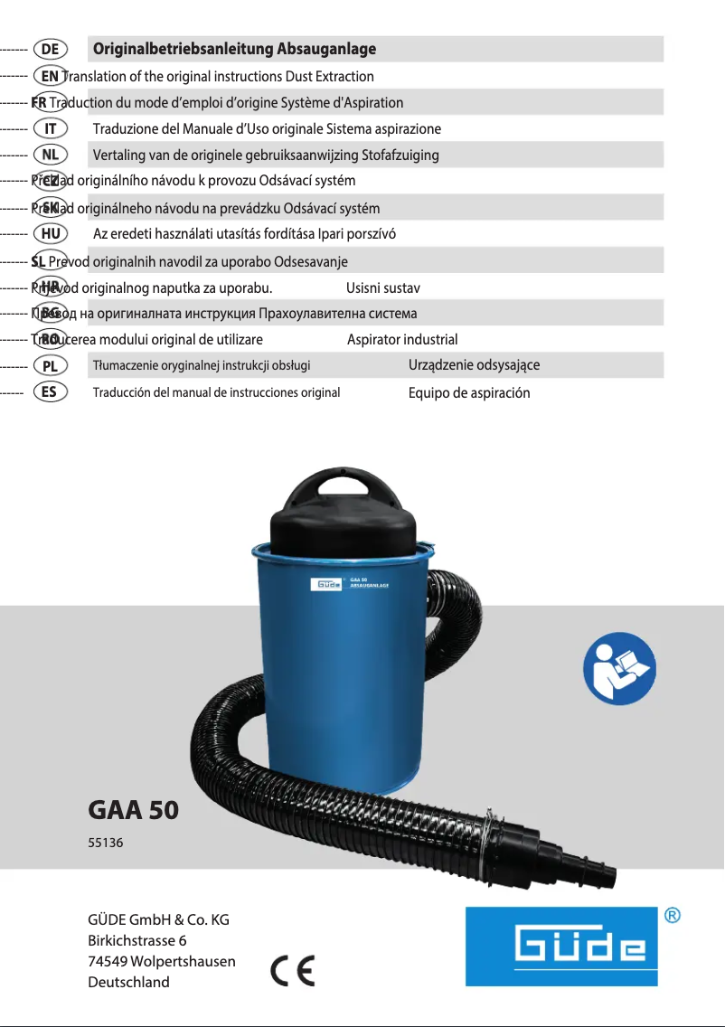 Image de la première page du manuel de l'appareil GAA 50