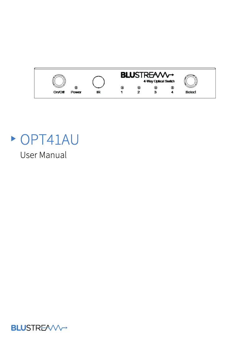 Page 1 de la notice Manuel utilisateur Blustream OPT41AU