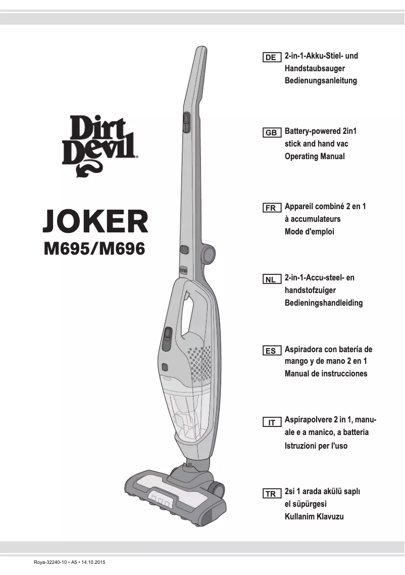 Página 1 del manual Manual de usuario Dirt Devil Joker