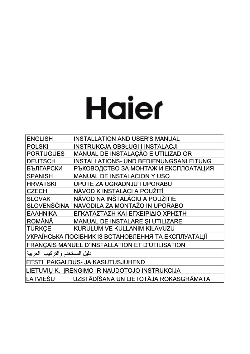 Página 1 del manual Manual de instrucciones Haier HATS9CBS4B