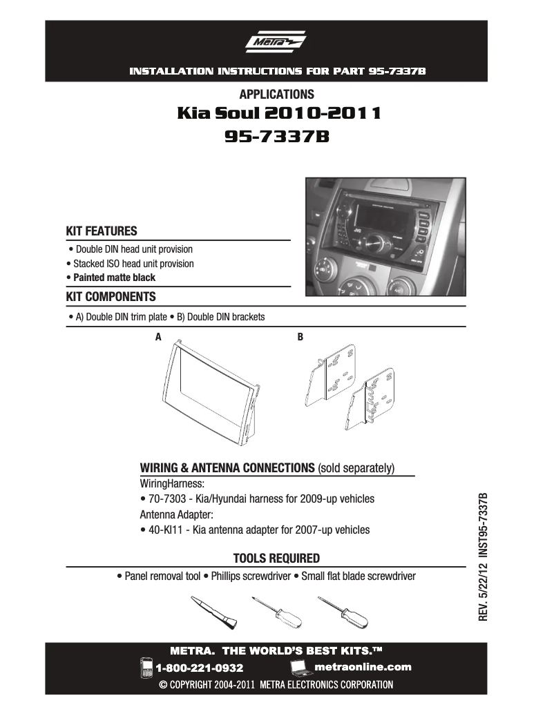 Page n°1 - Mode d'emploi Metra 95-7337B