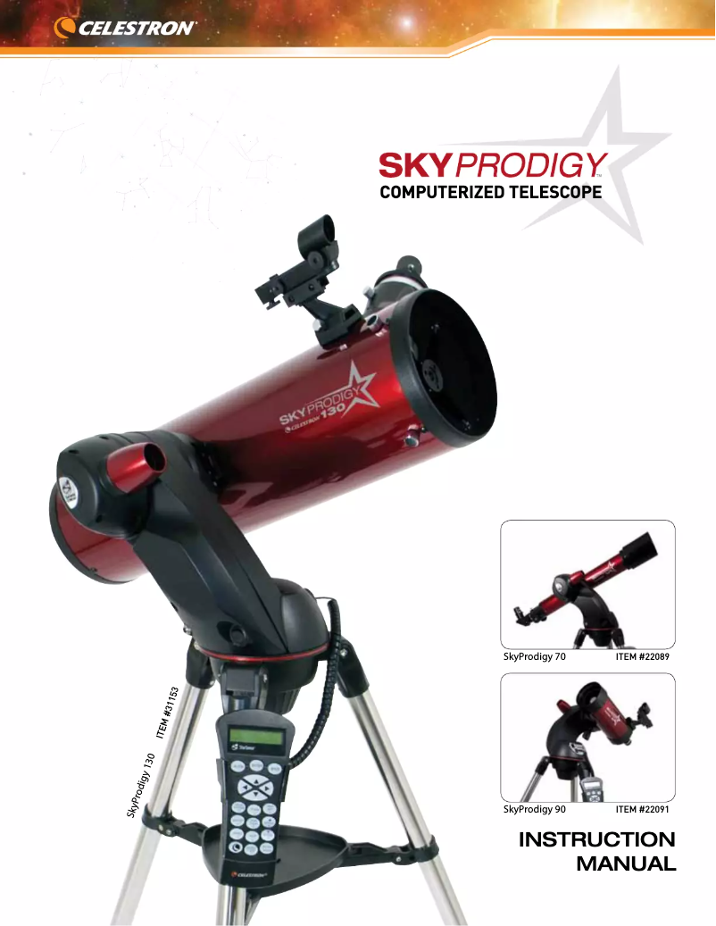 Page 1 de la notice Manuel utilisateur Celestron SkyProdigy 70