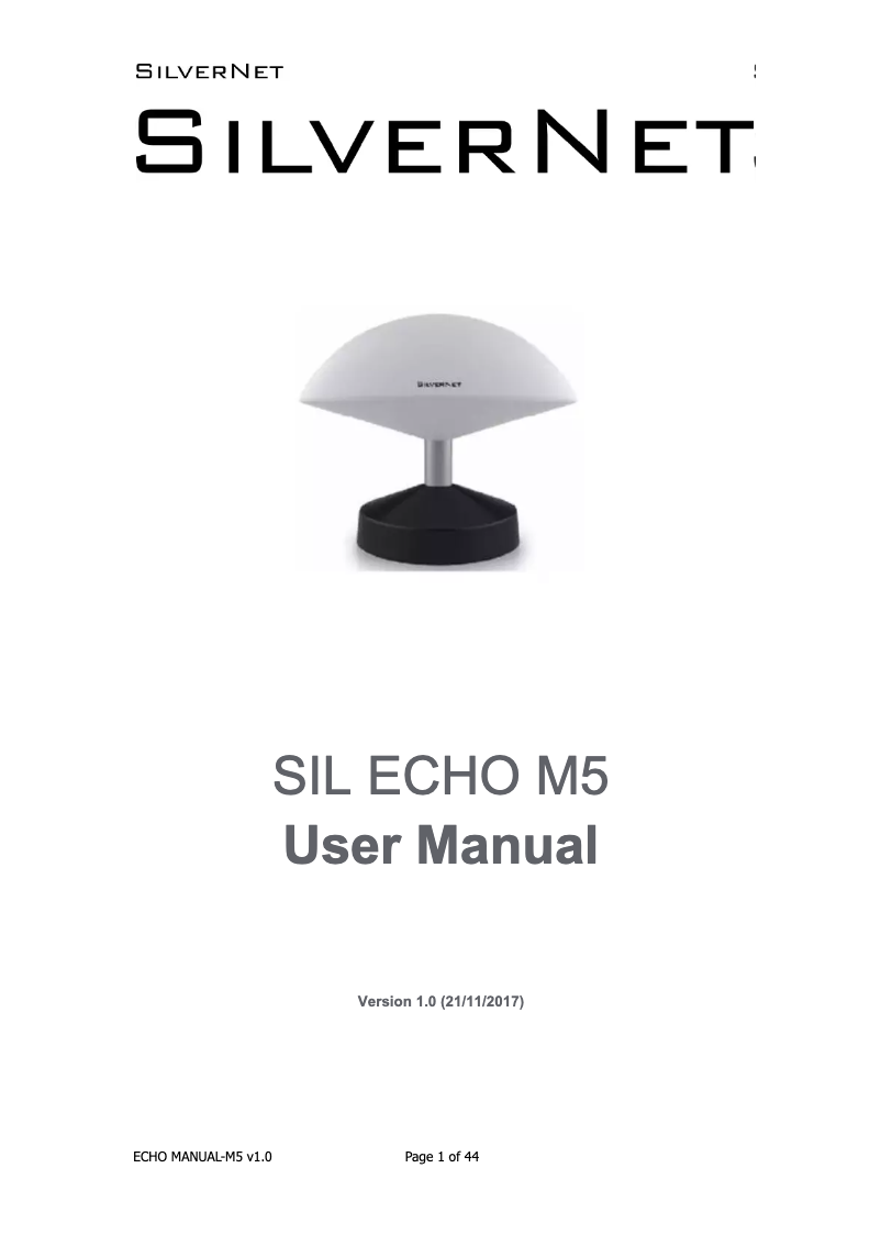 Page n°1 - Manuel utilisateur SilverNet SIL ECHO M5