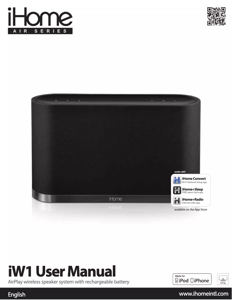 Page n°1 - Manuel utilisateur iHome iW1 AirPlay
