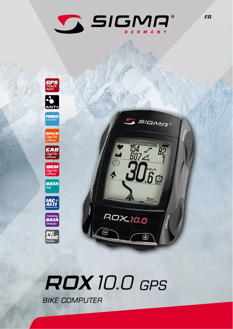 Image de la première page du manuel de l'appareil ROX 10.0 GPS