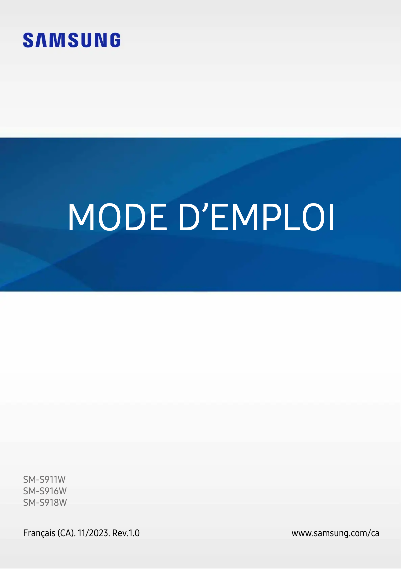 Page 1 de la notice Manuel utilisateur Samsung Galaxy S23 Ultra