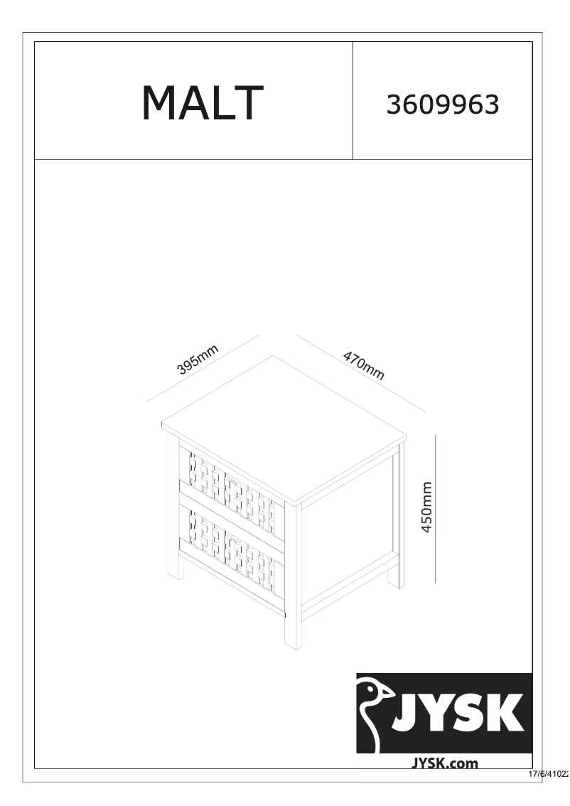 Page 1 de la notice Manuel utilisateur JYSK MALT