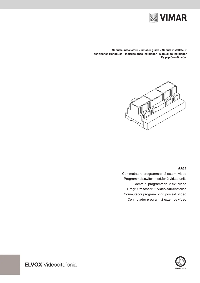 Page n°1 - Manuel utilisateur Vimar ELVOX 6592