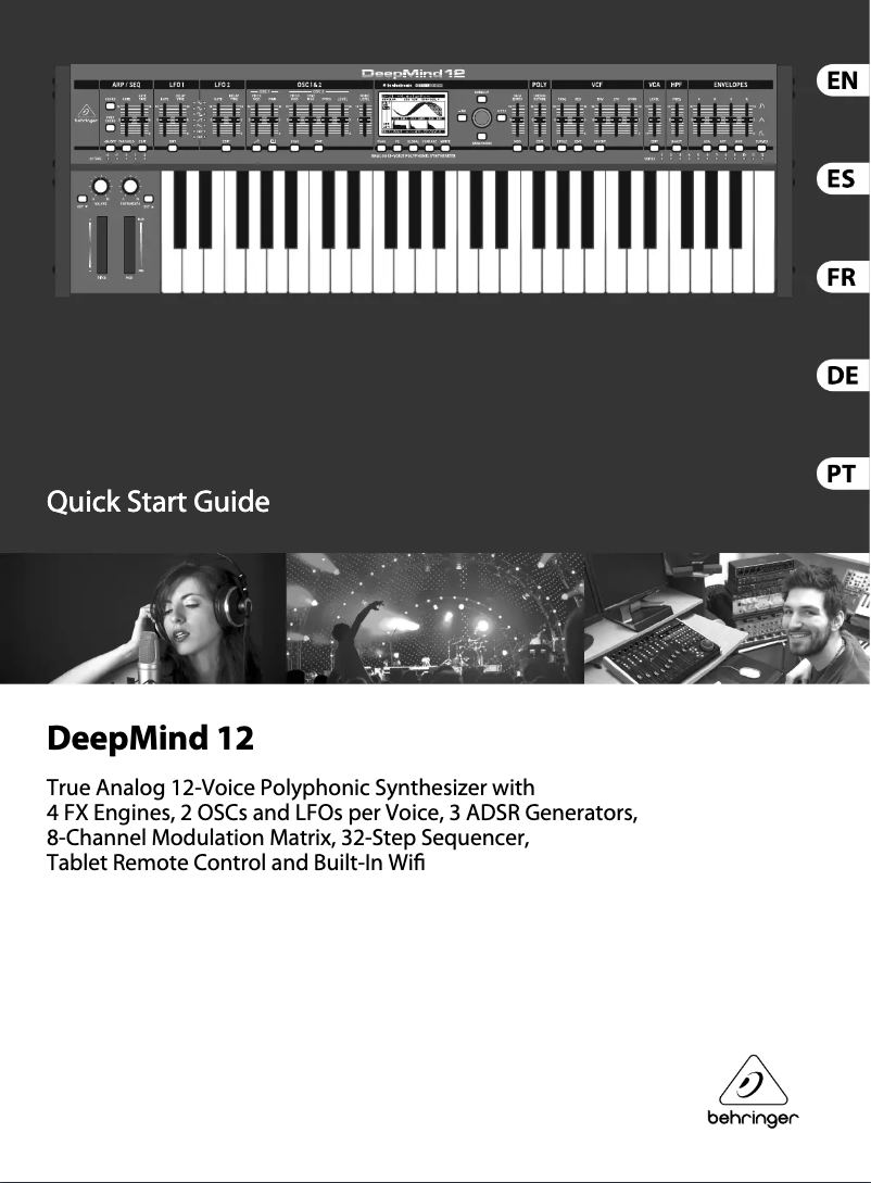 Page 1 de la notice Manuel utilisateur Behringer DeepMind 12