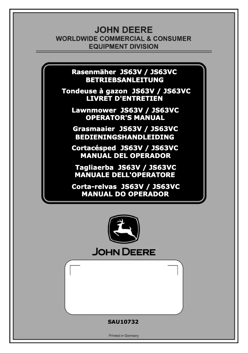 Image de la première page du manuel de l'appareil JS63VC