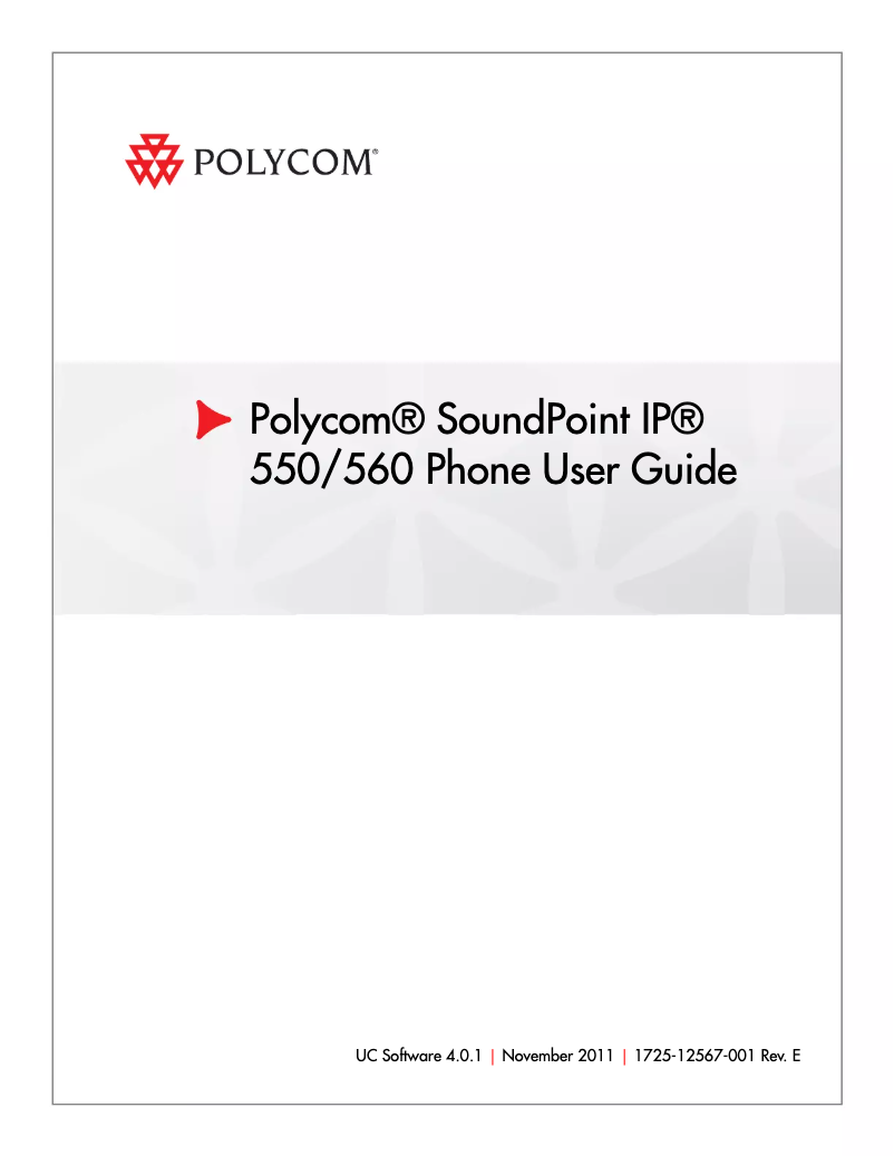 First page image of the manual for SoundPoint IP 560