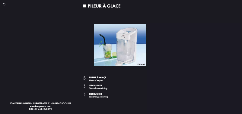 Image de la première page du manuel de l'appareil KH 661