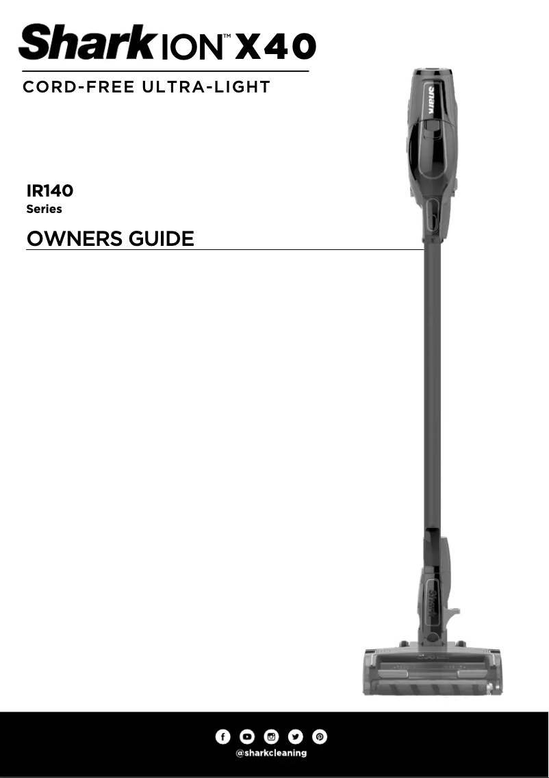 Page 1 de la notice Manuel utilisateur Shark ION X40 IR141