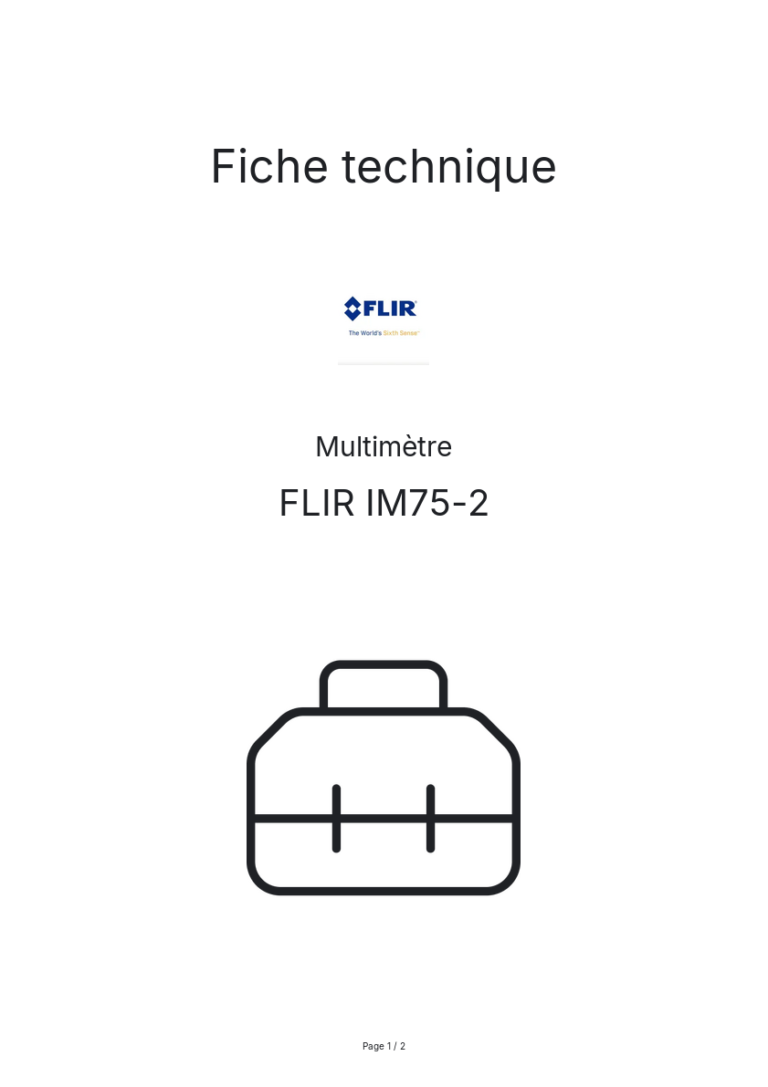Image de la première page du manuel de l'appareil IM75-2
