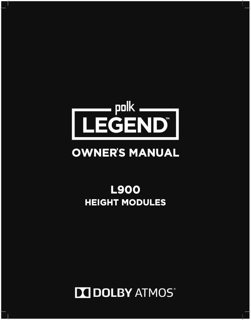 Image de la première page du manuel de l'appareil Legend L900