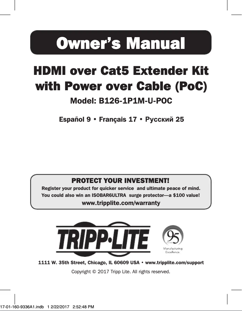 Page n°1 - Manuel utilisateur Tripp Lite B126-1P1M-U-POC