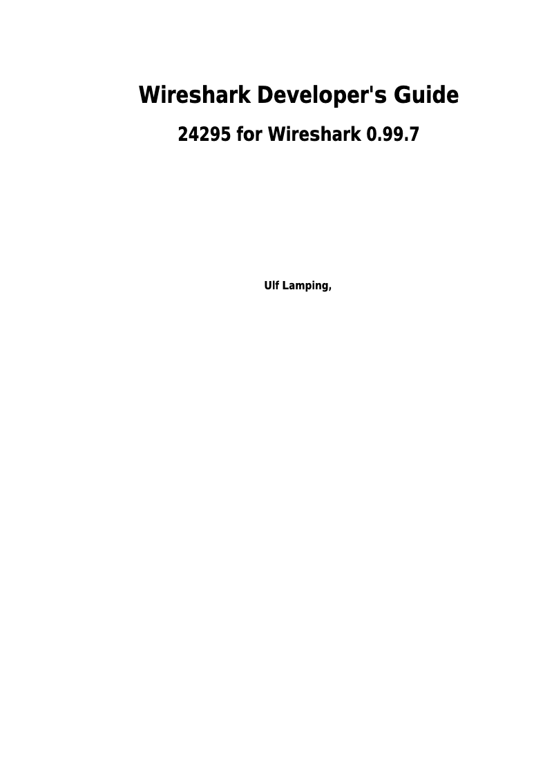 Page 1 de la notice Manuel utilisateur Wireshark 0.99.7