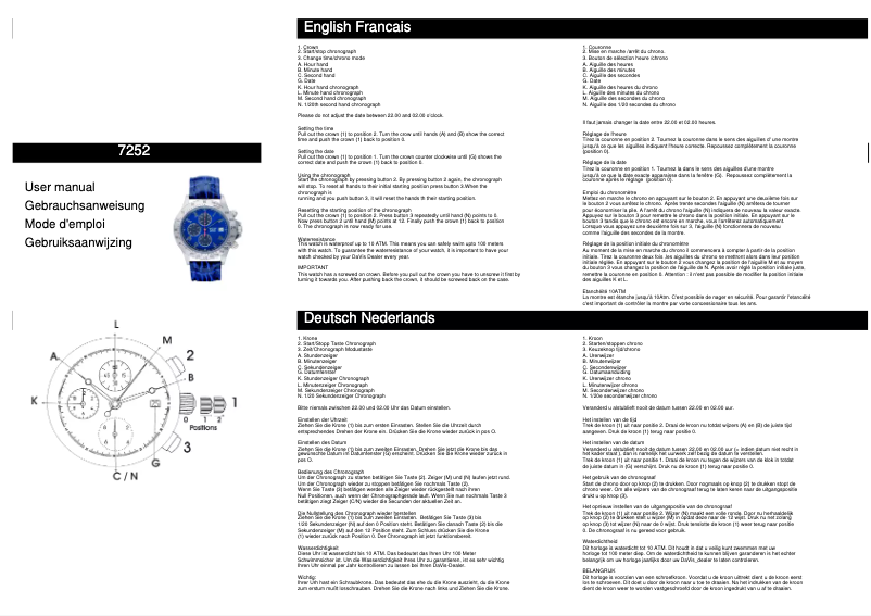Page 1 de la notice Manuel utilisateur Davis 7252