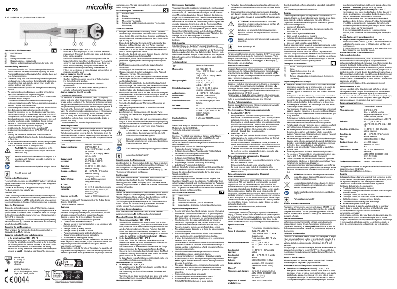 Image de la première page du manuel de l'appareil MT 800