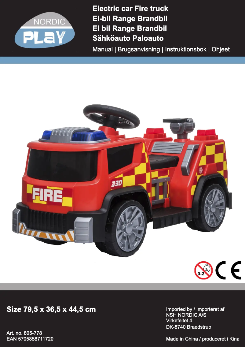 Page 1 de la notice Manuel utilisateur Nordic Play 805-778