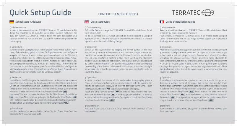 Página 1 del manual Manual de usuario Terratec Concert BT Mobile Boost