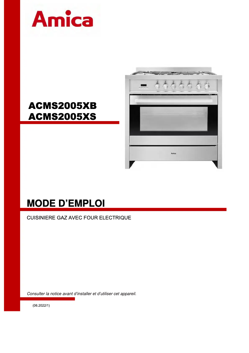 Image de la première page du manuel de l'appareil ACMS2005XB