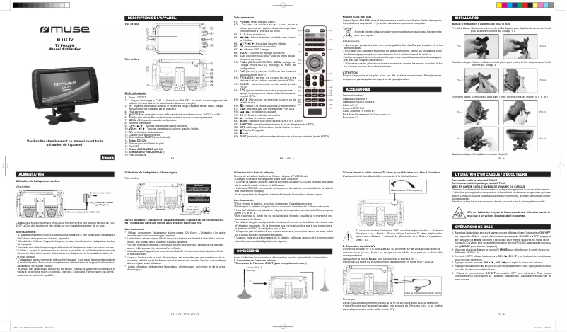 Image de la première page du manuel de l'appareil M-115 TV