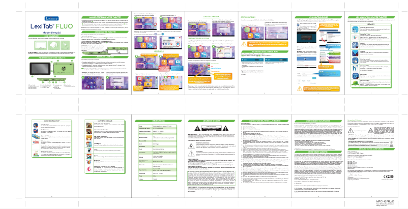 Page 1 de la notice Manuel utilisateur Lexibook LexiTab Fluo