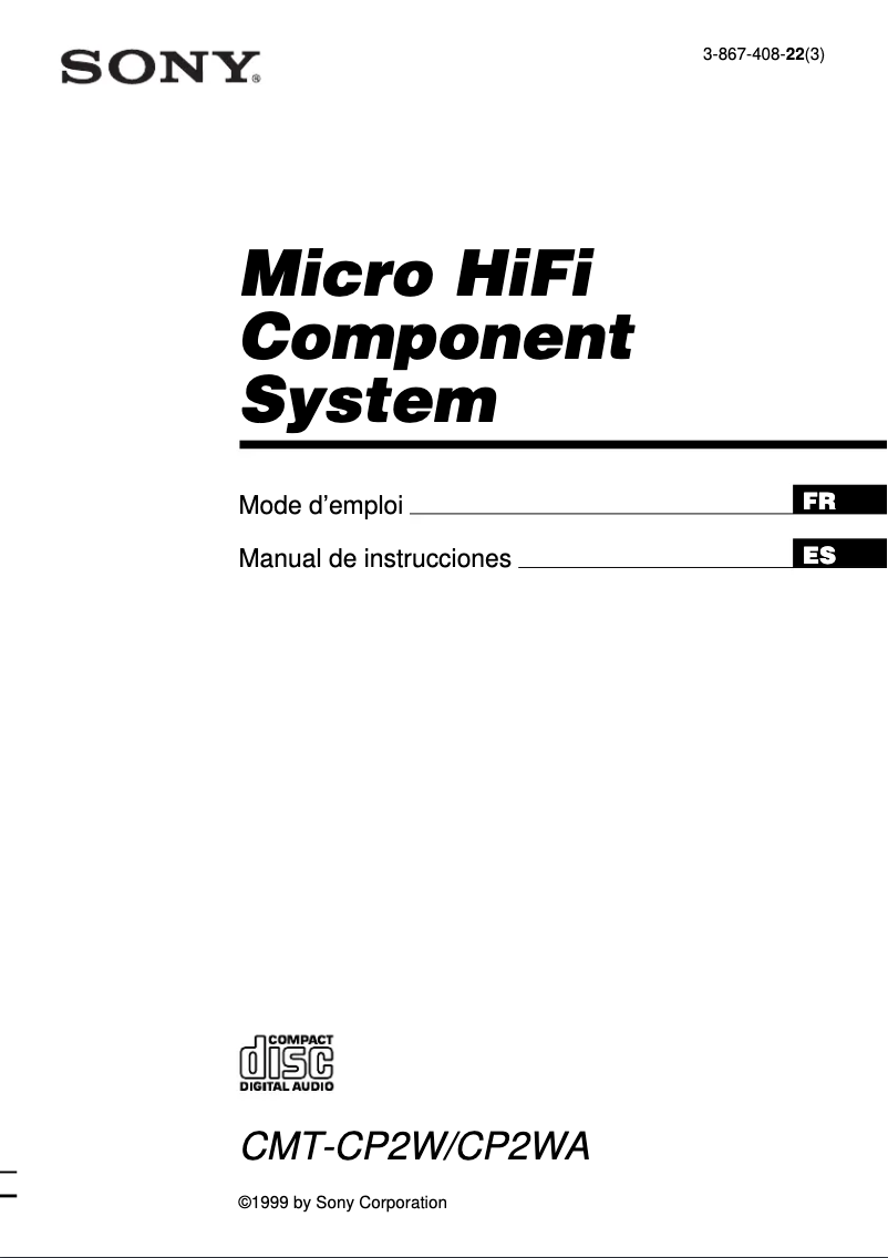 Página 1 del manual Manual de usuario Sony CMT-CP2WA