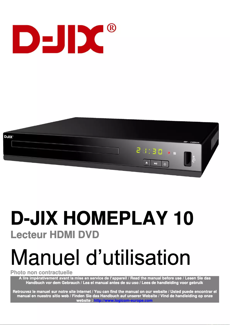 Page n°1 - Manuel utilisateur D-Jix Homeplay 10