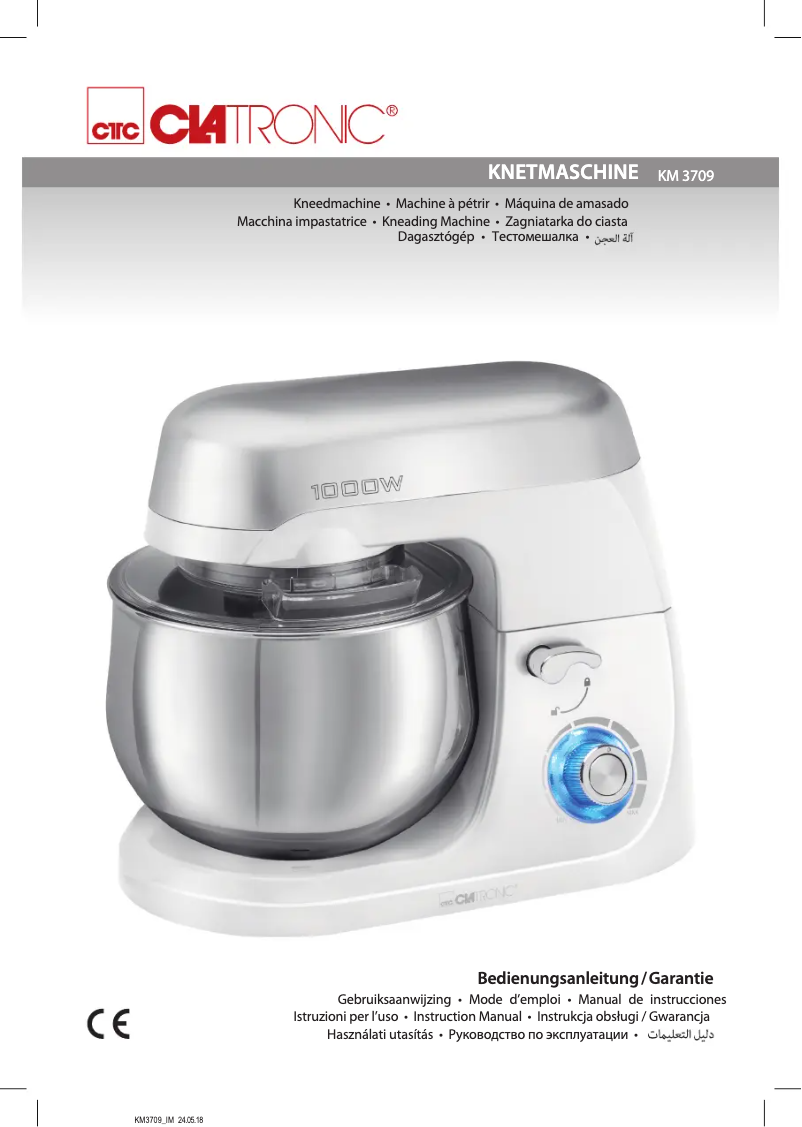 Page 1 de la notice Manuel utilisateur Clatronic KM 370