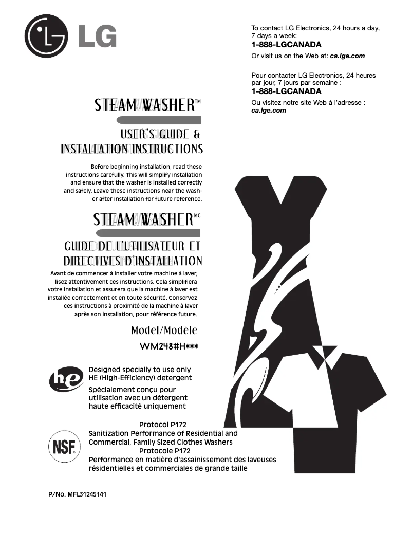 Page n°1 - Manuel utilisateur LG WM2487HRMA