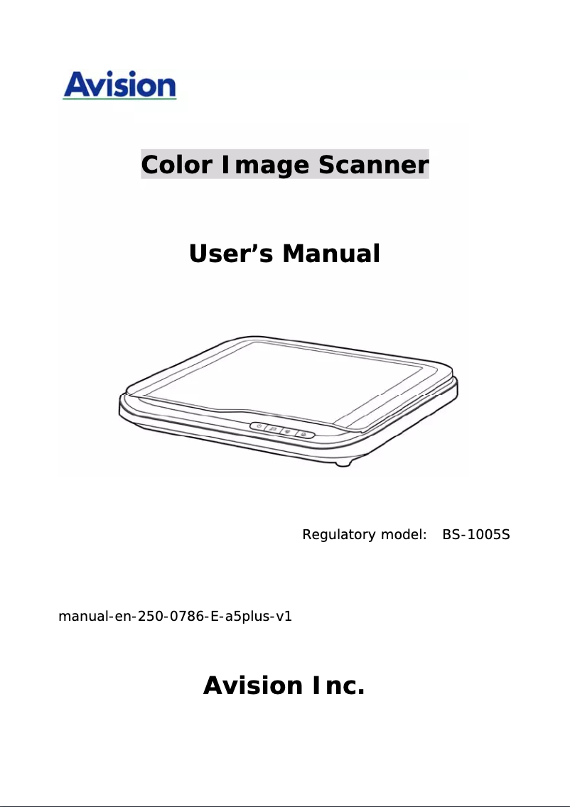 Image de la première page du manuel de l'appareil AVA5 PLUS