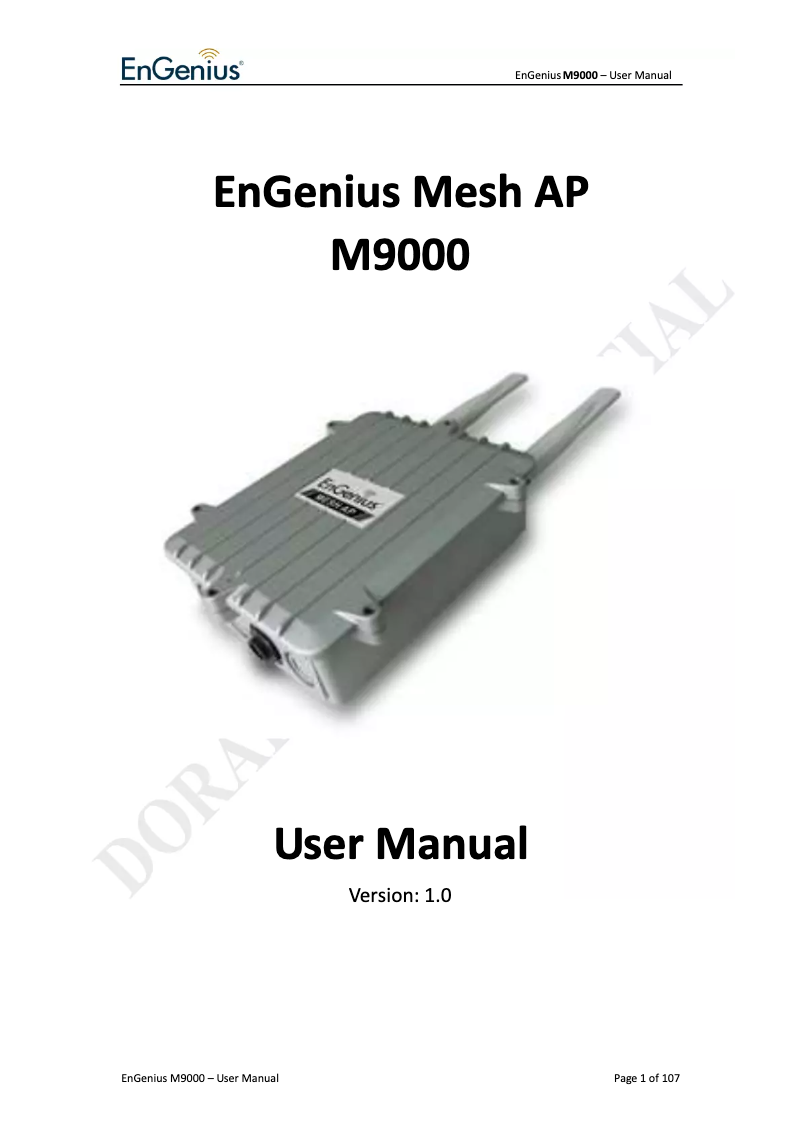 Image de la première page du manuel de l'appareil M9000