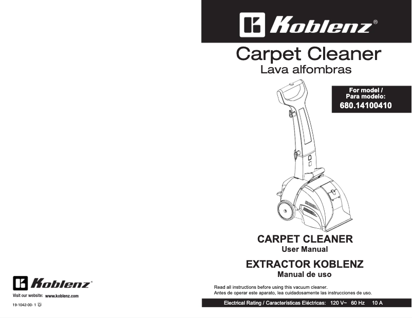 Page 1 de la notice Manuel utilisateur Koblenz CC-1210