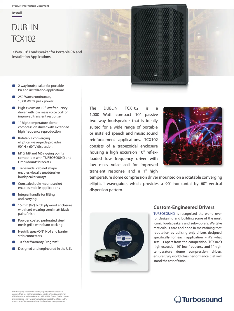 Page n°1 - Fiche technique Turbosound TCX102