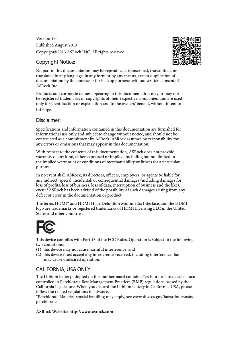 Image de la première page du manuel de l'appareil H81M-ITX