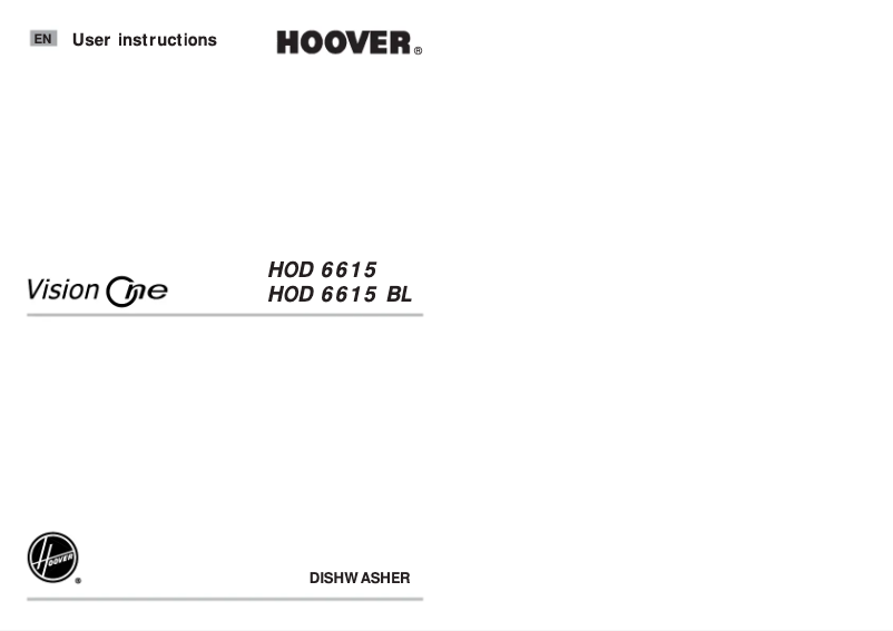 Page n°1 - Manuel utilisateur Hoover HOD 6615BL Vision One